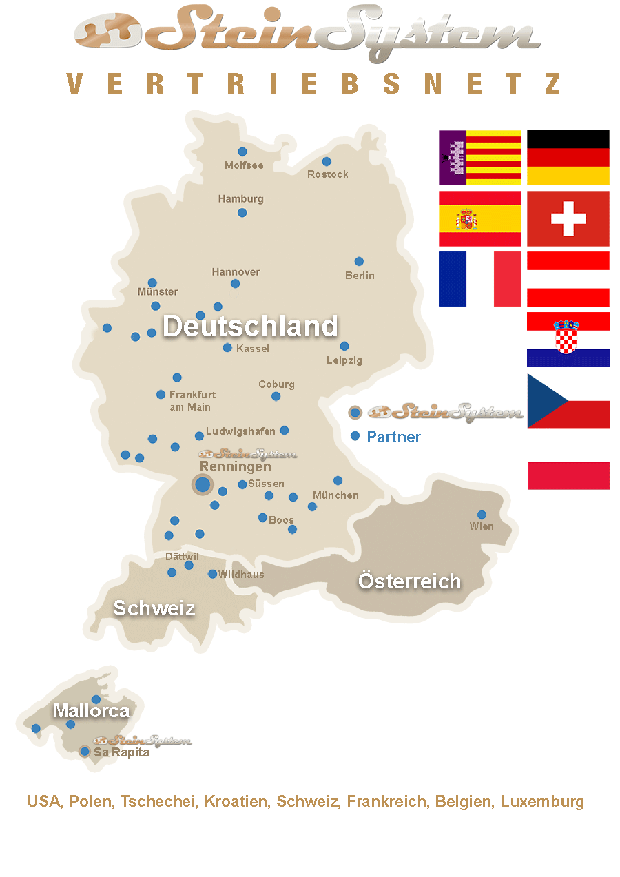Karte der SteinSystem Stützpunkte
